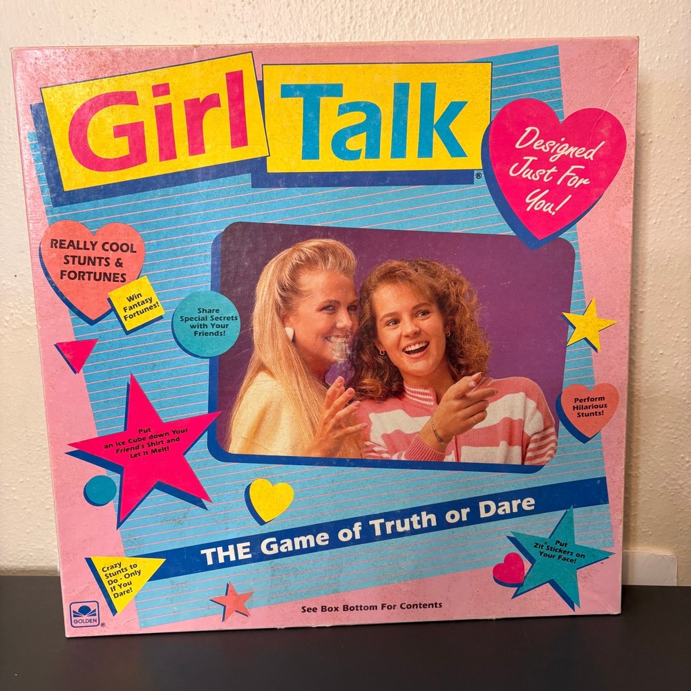 Golden Girl Talk Board Game Girls OS Pink Good Vintage 1990 Truth or Dare Stunts